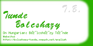 tunde bolcshazy business card